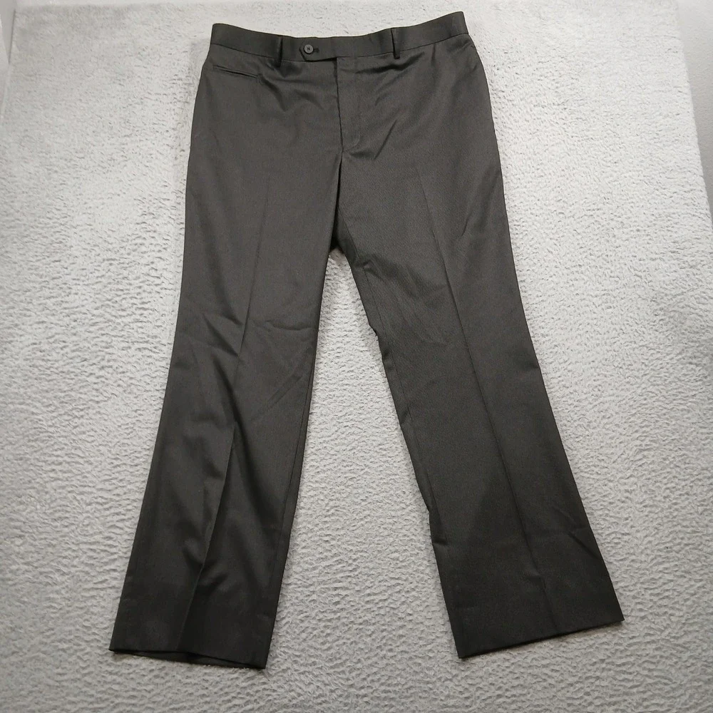Well Hung Craftsmen Men's Suit Pants Trousers 38x32 Gray Textured Flat‎ Front